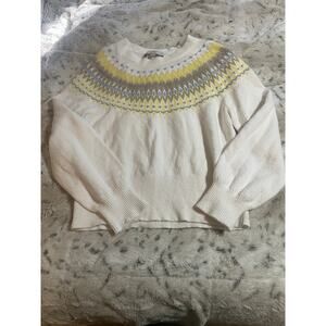 LOFT festive nordic print sweater size medium